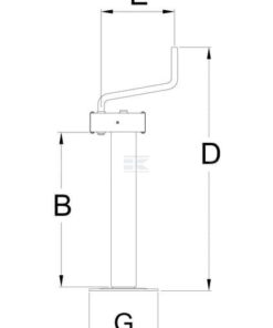 Gato vertical, manivela horizontal, 80 x 777 mm