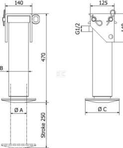Cilindro pie apoyo SP65-250C