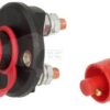 Interruptor de batería redondo, negro, M8, 12/24 V, 150 A/500 A (5 seg.), IP40
