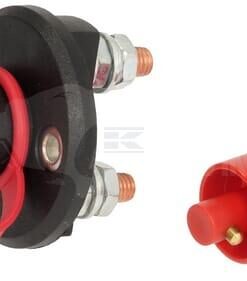 Interruptor de batería redondo, negro, M8, 12/24 V, 150 A/500 A (5 seg.), IP40