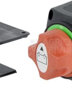 Interruptor de batería cuadrado, negro, M10, 12/24 V, 300 A/1000 A (5 seg.), IP54