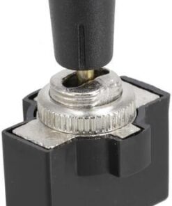 Interruptor basculante, encendido-apagado-encendido, 12-24 V CC, 10 A, 125-250 V CA, 2 A, 3 pines, terminales planos, tuerca metálica, tapa de plástico