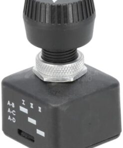 Conmutador giratorio, on-on-on, 12-24 V, terminales planos, 6,3 mm