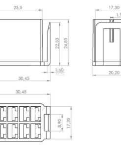 Conector para interruptor basculante, caja de enchufe de 8 polos, manguito terminal de cuchilla