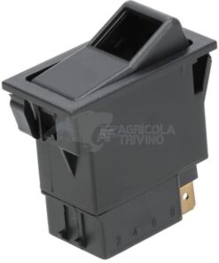 Interruptor basculante, I-0, on-off, 24 V, 9 polos, función iluminación, con bombilla