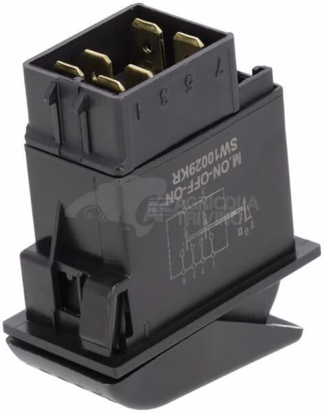 Interruptor basculante, (I)-0-II, 8 polos, función iluminación, con bombilla