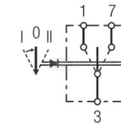 Interruptor basculante, (I)-0-II, 8 polos, función iluminación, con bombilla 7 Interruptor basculante, (I)-0-II, 8 polos, función iluminación, con bombilla