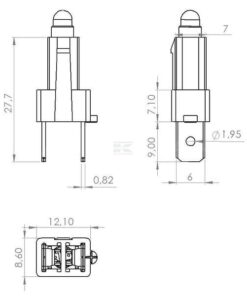 Bombilla y soporte, 12 V