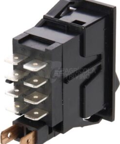 Interruptor basculante, I-0-(II), on-on-mom, 12 V, 8 polos, bloqueo diferencial