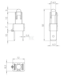 Bombilla y soporte 12V LED para interruptor basculante 6 Bombilla y soporte 12V LED para interruptor basculante