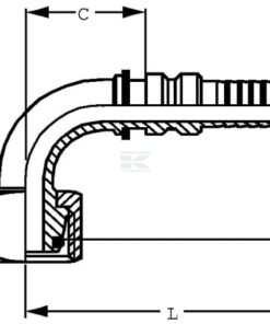 Racor de prensado 4SH-DN25-30S-M42 x 2,0 a 90°