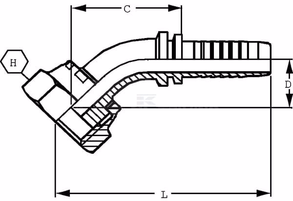 Soporte DN13-11/16 ORFS 45°