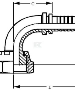Soporte DN08-9/16ORFS-90°