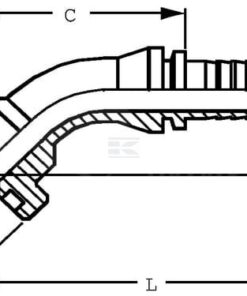 Racor para engastar con brida DN16 - 38,1 45°