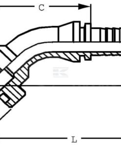 Racor para engastar con brida DN25 - 41,3 45°