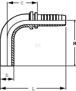 Racor para engastar con boquilla lisa DN6 - 12 mm 90° 4 Racor para engastar con boquilla lisa DN6 - 12 mm 90°