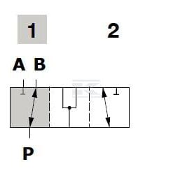 Válvula de cajón de 3 vías 1/2 BSP centro abierto