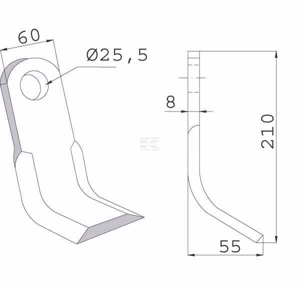 Cuchilla Y 210 mm Maschio 2 Cuchilla Y 210 mm Maschio