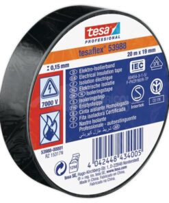 Cinta aislante, negra, 20 m x 19 mm TesaFLEX®