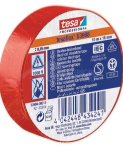 Cinta aislante, roja, 10 m x 15 mm TesaFLEX®