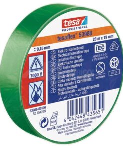 Cinta aislante, verde, 20 m x 19 mm TesaFLEX®