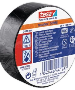 Cinta aislante, negra, 25 m x 25 mm TesaFLEX®