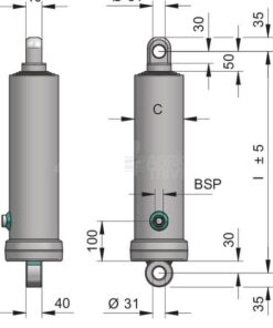 Cilindro telescóp. 22T-1845 mm