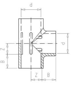 PVC Pieza en T 1/2"x1/2"x1/2"