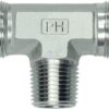 Acoplamiento en T con espárrago macho 10L x 1/4" BSPT acero inox.