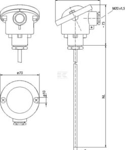 Sensor temp. pas. PT100 100 m