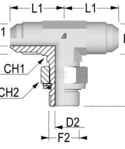 Racor en T orientable JIC/BSP 3/4-3/8