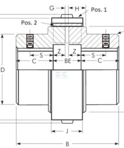 Coupling hub Rexnord/Falk Wrapflex 20R10 to bored