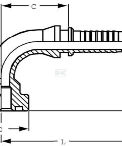 Inserto NS-DN25-brida Ø47,6 90º