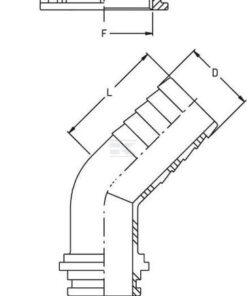 Racor para manguera 45° 30mm para tuerca de 1 1/4"