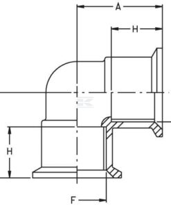 Codo 90° 3/4" Hembra/Hembra 5 Codo 90° 3/4