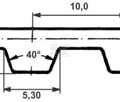 Correa dentada ZRM 81D - 25 mm 9 Correa dent. con fin T10 -16mm