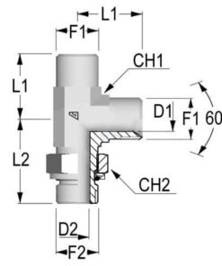 Pieza en T aj. macho 3/8" BSP 7 Pieza en T aj. macho 1/2
