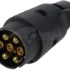 Enchufe de remolque de 7 polos, plástico, 12 V, terminales roscadas
