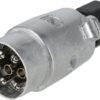 Enchufe de remolque de 7 polos, aluminio, 12 V, terminales roscadas