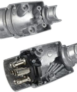 Enchufe de remolque de 7 polos, aluminio, 12 V, terminales roscadas