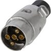 Enchufe de remolque de 5 polos, aluminio, 12 V, terminales roscadas