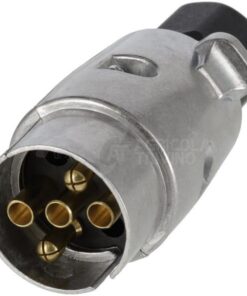 Enchufe de remolque de 5 polos, aluminio, 12 V, terminales roscadas