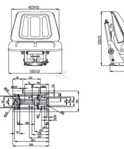 Asiento con suspensión mecánica, en PVC