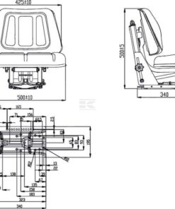 Asiento con suspensión mecánica, en PVC
