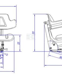 Asiento con suspensión mecánica, en PVC
