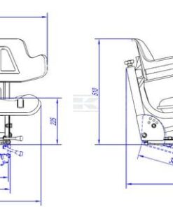 Asiento con suspensión mecánica, en PVC