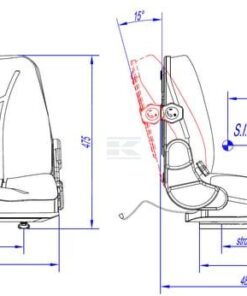 Asiento con suspensión mecánica, de para carretilla elevadora con interruptor