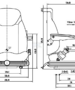 Asiento con suspensión mecánica, PVC