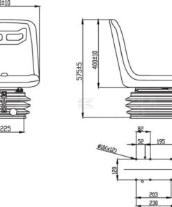 Asiento con suspensión mecánica, textil