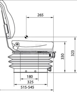 Asiento con suspensión mecánica, en PVC